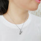 TK3853V High Polished Stainless Steel Chain Initial Pendant - Letter V-1