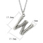 TK3853W High Polished Stainless Steel Chain Initial Pendant - Letter W-2