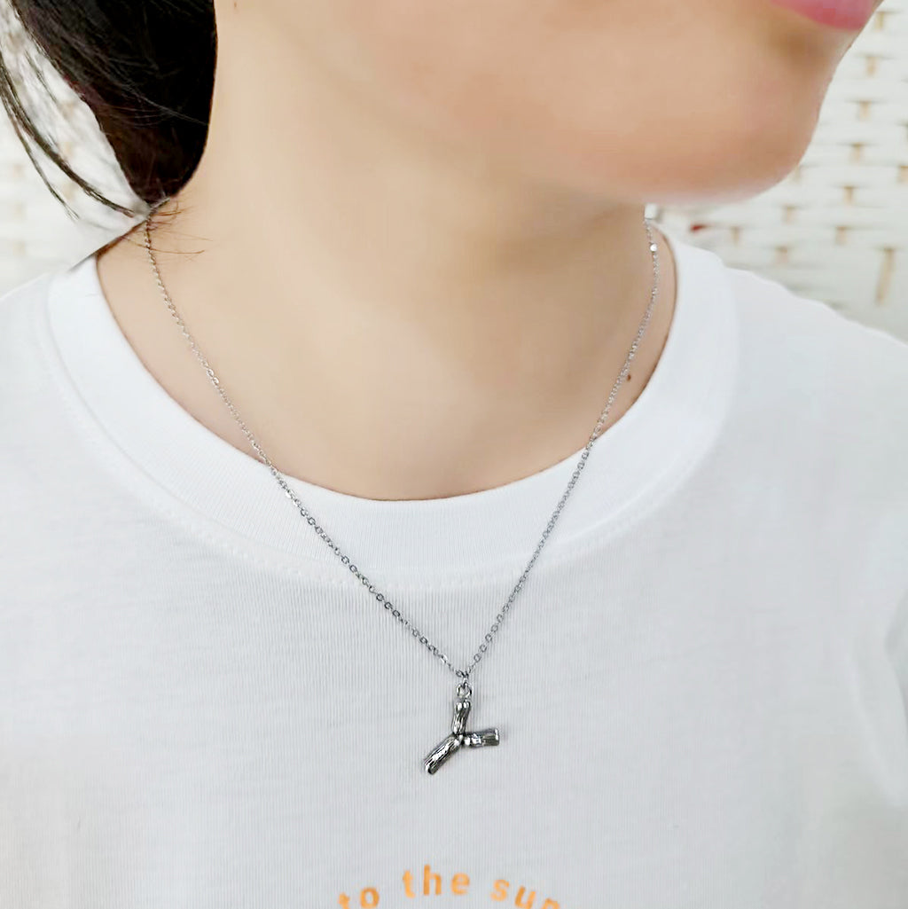 TK3853Y High Polished Stainless Steel Chain Initial Pendant - Letter Y-1