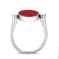 TK385401 - High polished (no plating) Stainless Steel Ring with Top Grade Crystal in Red Series-3