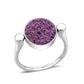 TK385402 - High polished (no plating) Stainless Steel Ring with Top Grade Crystal in Amethyst-0