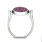 TK385402 - High polished (no plating) Stainless Steel Ring with Top Grade Crystal in Amethyst-3
