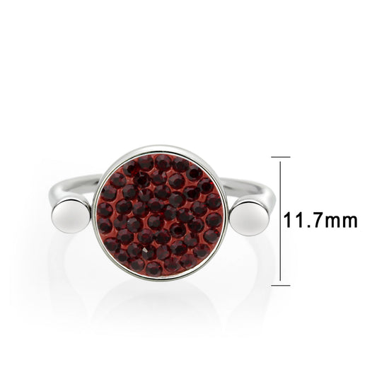 TK385407 - High polished (no plating) Stainless Steel Ring with Top Grade Crystal in Light Siam-1