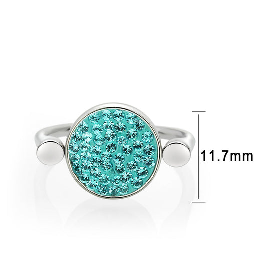 TK385412 - High polished (no plating) Stainless Steel Ring with Top Grade Crystal in Emerald-1