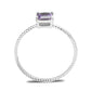 TK3856 - High polished (no plating) Stainless Steel Ring with AAA Grade CZ in Amethyst-2