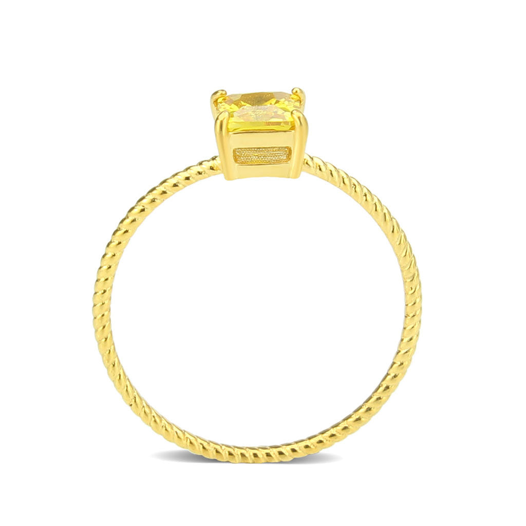 TK3857 - High polished (no plating) Stainless Steel Ring with AAA Grade CZ in Topaz-2