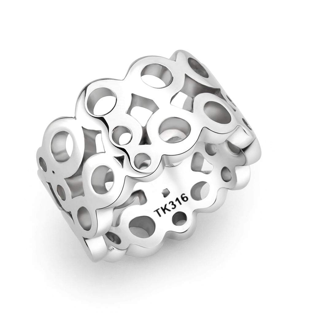 TK3865 - High polished (no plating) Stainless Steel Ring with NoStone in No Stone-0