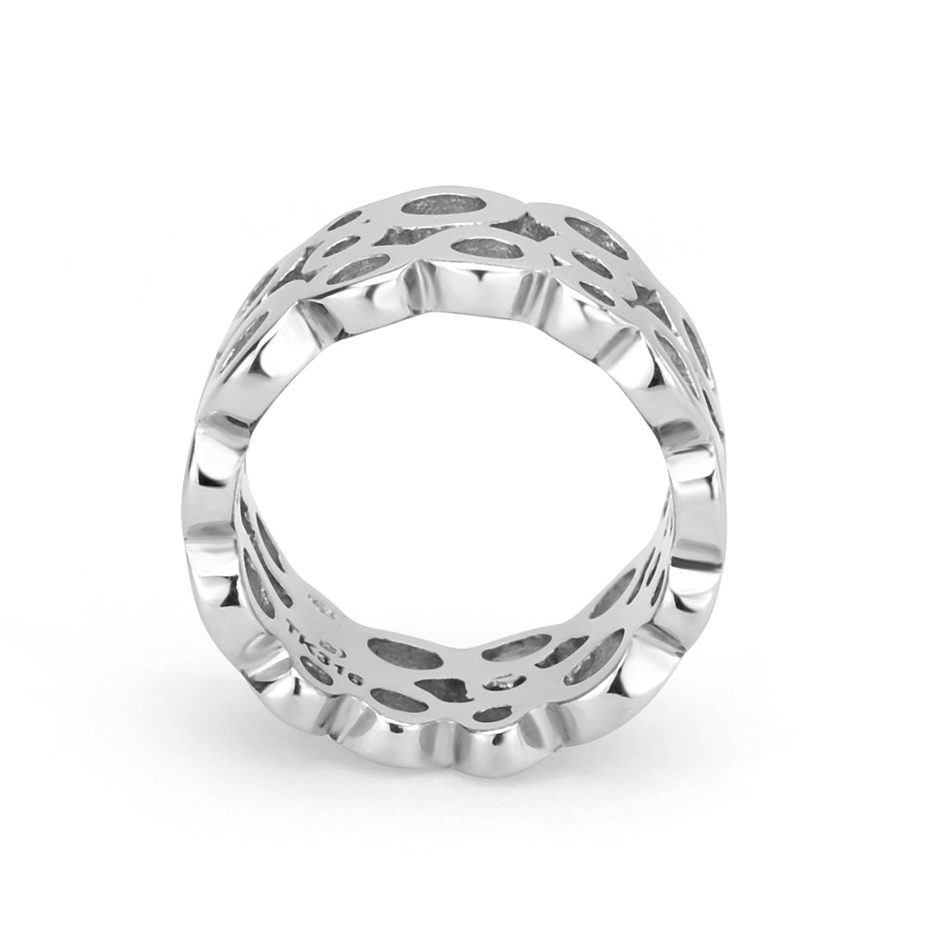 TK3865 - High polished (no plating) Stainless Steel Ring with NoStone in No Stone-2
