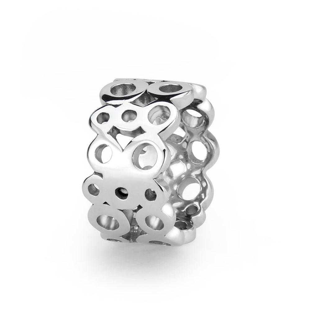 TK3865 - High polished (no plating) Stainless Steel Ring with NoStone in No Stone-3