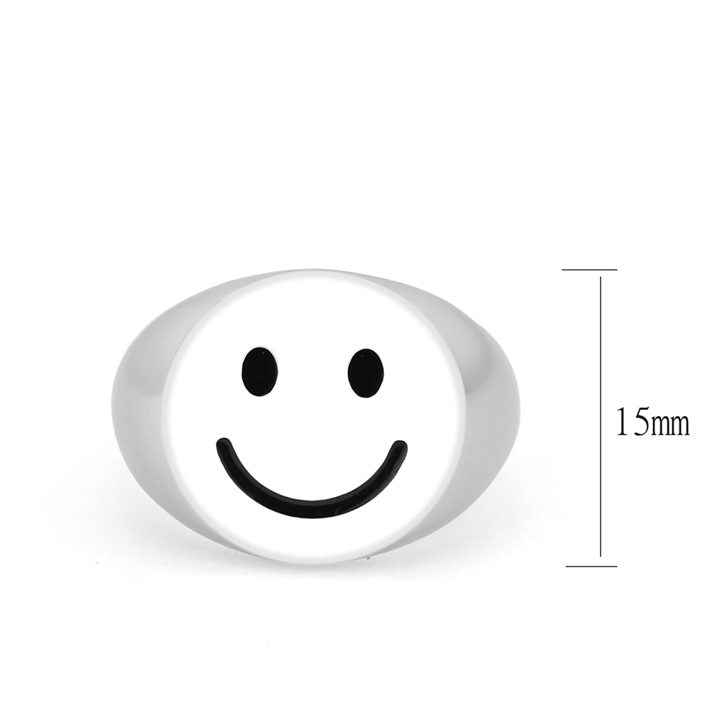 TK3869 - High polished (no plating) Stainless Steel Ring with Epoxy in No Stone-1