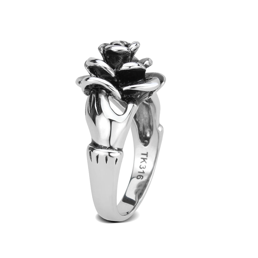 TK3870 - High polished (no plating) Stainless Steel Ring with NoStone in No Stone-3