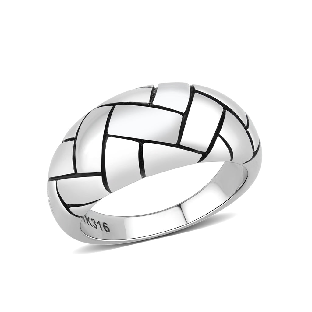TK3871 - High polished (no plating) Stainless Steel Ring with Epoxy in No Stone-0