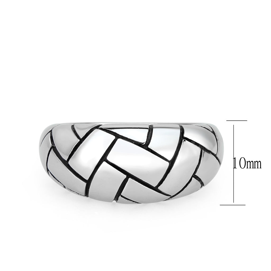 TK3871 - High polished (no plating) Stainless Steel Ring with Epoxy in No Stone-1
