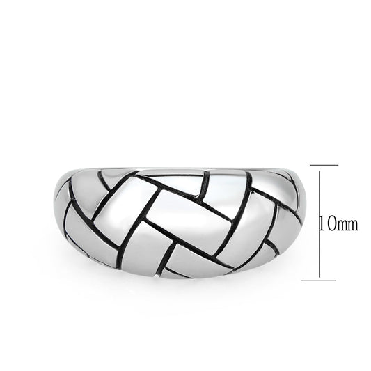 TK3871 - High polished (no plating) Stainless Steel Ring with Epoxy in No Stone-1