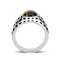 TK3875 - High polished (no plating) Stainless Steel Ring with Synthetic in Topaz-2