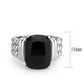 TK3876 - High polished (no plating) Stainless Steel Ring with Synthetic in Jet-1