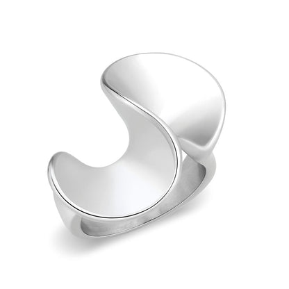 TK3879 - High polished (no plating) Stainless Steel Ring with NoStone in No Stone-0