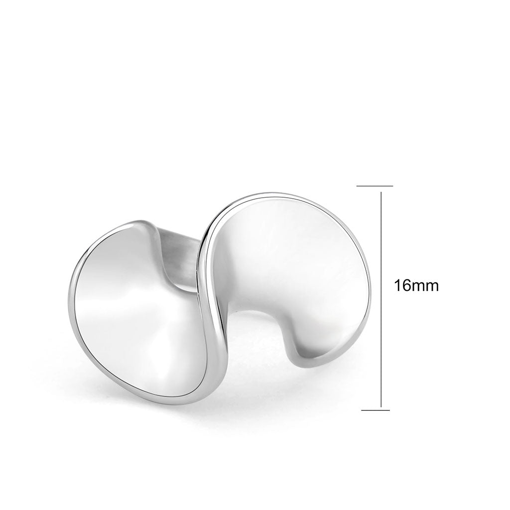 TK3879 - High polished (no plating) Stainless Steel Ring with NoStone in No Stone-1