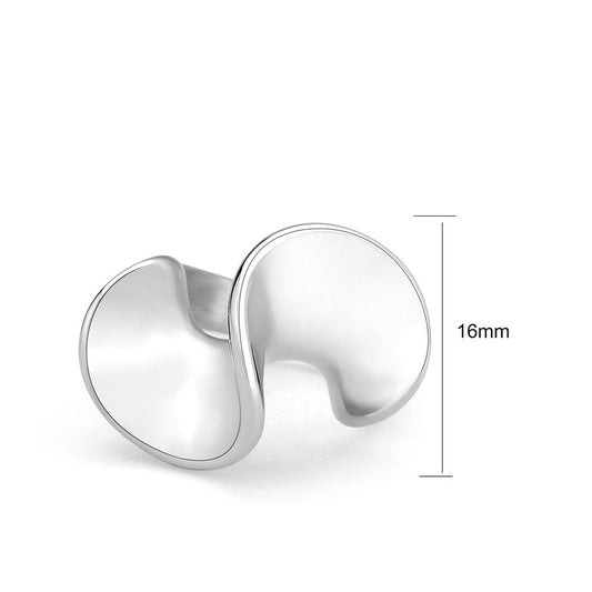 TK3879 - High polished (no plating) Stainless Steel Ring with NoStone in No Stone-1