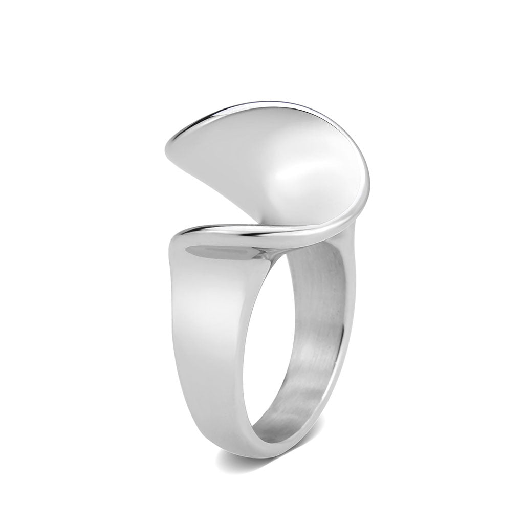 TK3879 - High polished (no plating) Stainless Steel Ring with NoStone in No Stone-3