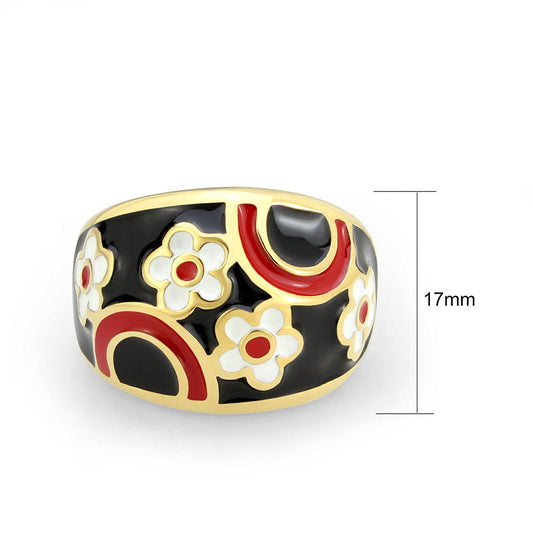 TK3880 - IP Gold(Ion Plating) Stainless Steel Ring with Epoxy in MultiColor-1
