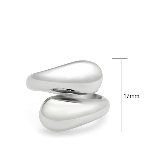 TK3883 - High polished (no plating) Stainless Steel Ring with Epoxy in Jet-1