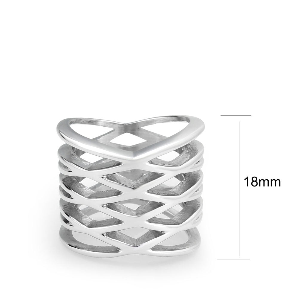 TK3884 - High polished (no plating) Stainless Steel Ring with NoStone in No Stone-1