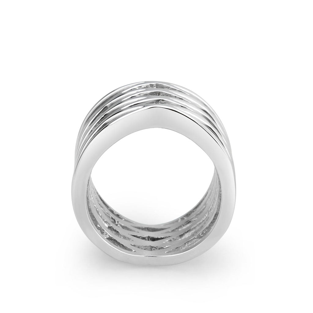TK3884 - High polished (no plating) Stainless Steel Ring with NoStone in No Stone-2