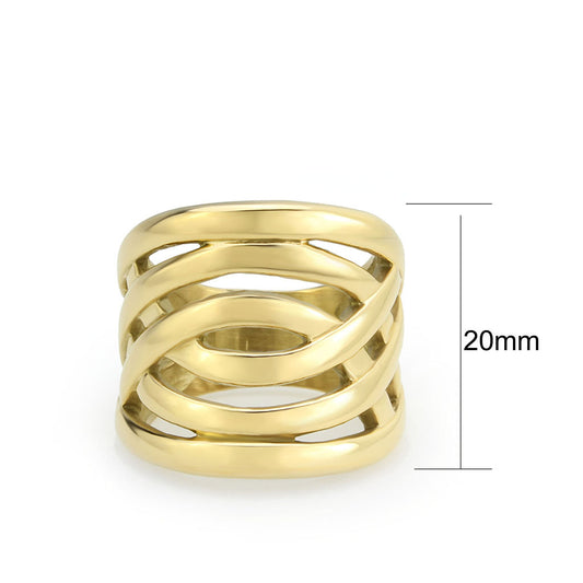 TK3885 - IP Gold(Ion Plating) Stainless Steel Ring with NoStone in No Stone-1