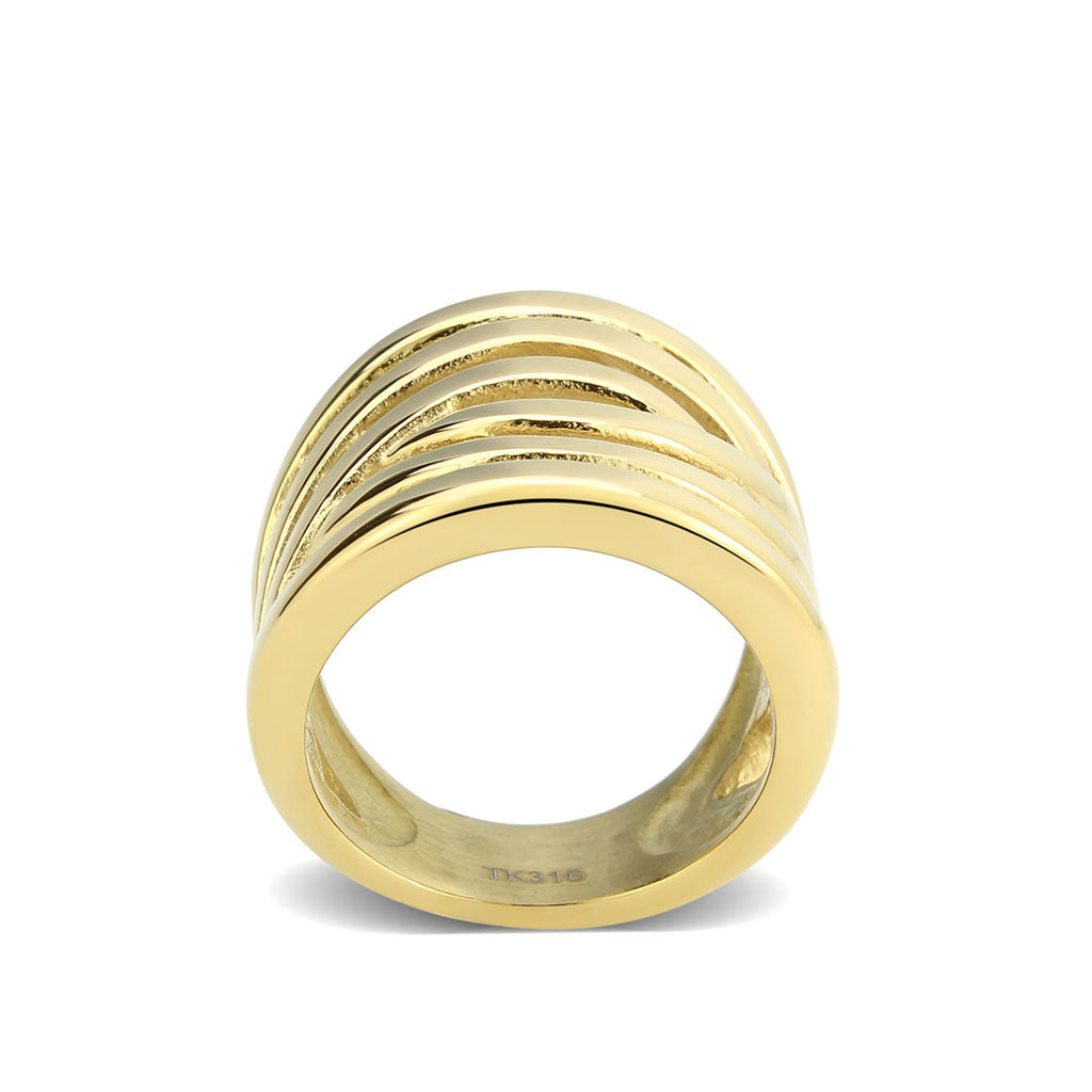 TK3885 - IP Gold(Ion Plating) Stainless Steel Ring with NoStone in No Stone-2