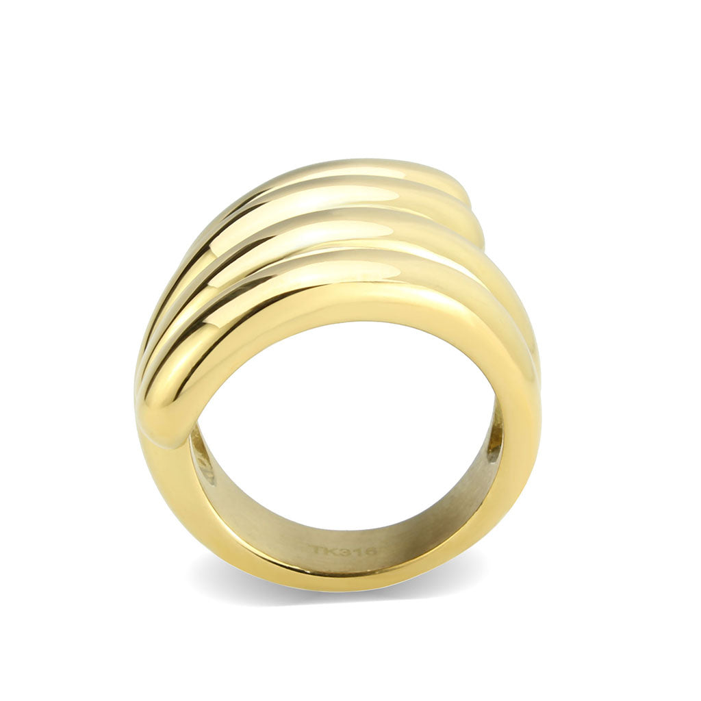 TK3886 - IP Gold(Ion Plating) Stainless Steel Ring with NoStone in No Stone-2