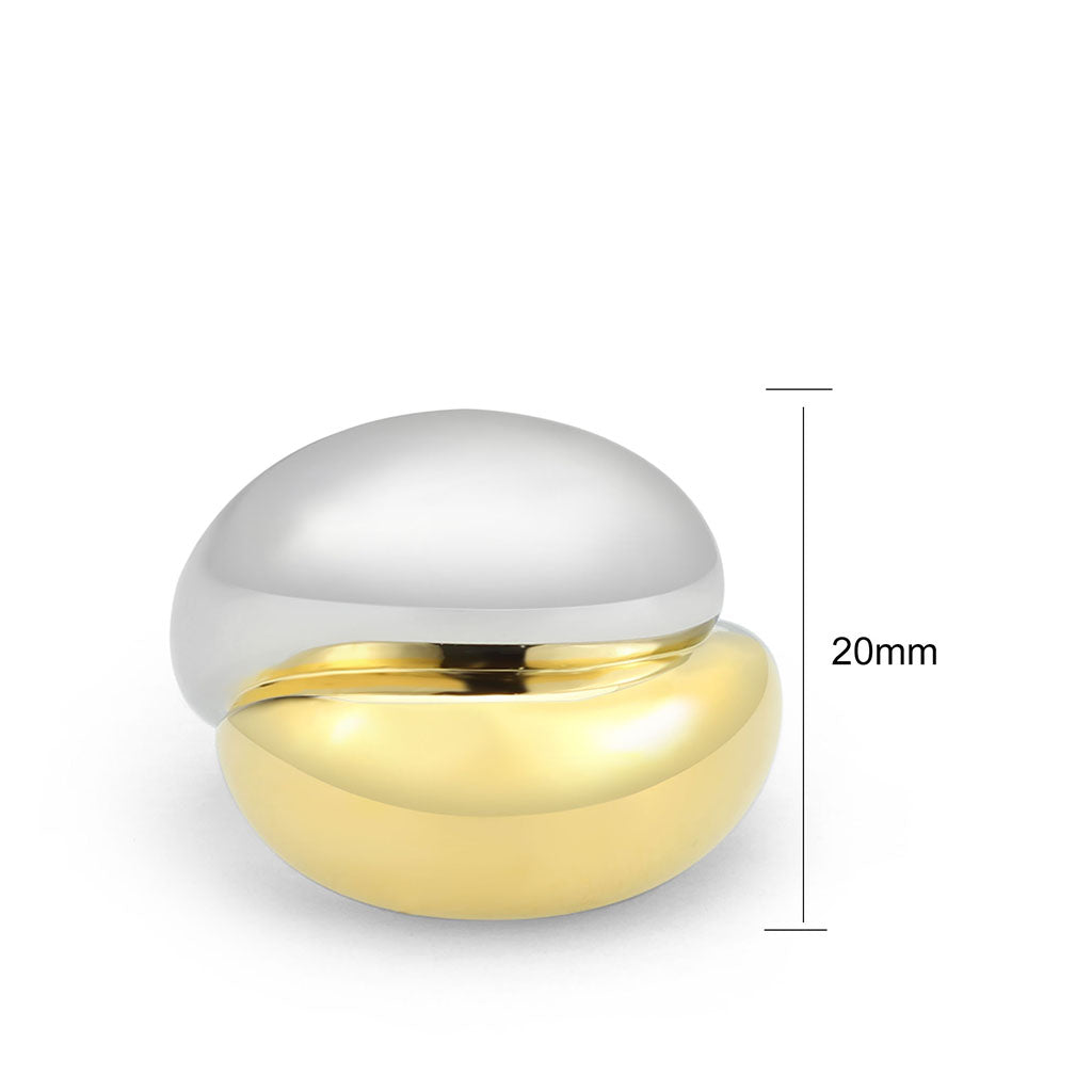 TK3887 - Two Tone IP Gold (Ion Plating) Stainless Steel Ring with NoStone in No Stone-1