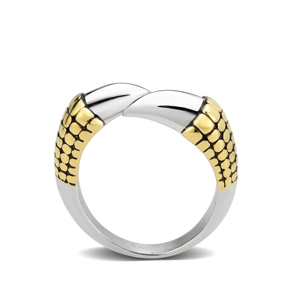 TK3888 - Two Tone IP Gold (Ion Plating) Stainless Steel Ring with Epoxy in Jet-2
