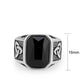 TK3890 - High polished (no plating) Stainless Steel Ring with Top Grade Crystal in Jet-1