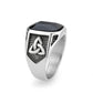 TK3890 - High polished (no plating) Stainless Steel Ring with Top Grade Crystal in Jet-3