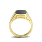 TK3891 - IP Gold(Ion Plating) Stainless Steel Ring with Synthetic in Jet-2