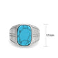 TK3892 - High polished (no plating) Stainless Steel Ring with Synthetic in Turquoise-1