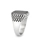 TK3893 - High polished (no plating) Stainless Steel Ring with Synthetic in Jet-3