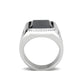 TK3899 - High polished (no plating) Stainless Steel Ring with Synthetic in Jet-2