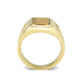 TK3900 - IP Gold(Ion Plating) Stainless Steel Ring with Synthetic in Amber-2
