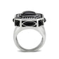 TK3901 - High polished (no plating) Stainless Steel Ring with Synthetic in Jet-2