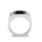 TK3902 - High polished (no plating) Stainless Steel Ring with Synthetic in Jet-2