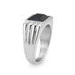 TK3902 - High polished (no plating) Stainless Steel Ring with Synthetic in Jet-3