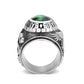 TK3906 - High polished (no plating) Stainless Steel Ring with Top Grade Crystal in Emerald-2