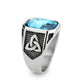 TK3908 - High polished (no plating) Stainless Steel Ring with Top Grade Crystal in SeaBlue-3