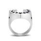 TK3912 - High polished (no plating) Stainless Steel Ring with Epoxy in Jet-2