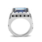 TK3913 - High polished (no plating) Stainless Steel Ring with Top Grade Crystal in Sapphire-2
