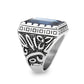 TK3913 - High polished (no plating) Stainless Steel Ring with Top Grade Crystal in Sapphire-3