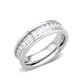 TK3914 - High polished (no plating) Stainless Steel Ring with AAA Grade CZ in Clear-0