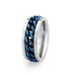 TK3916 - Two Tone IP Blue Stainless Steel Ring with NoStone in No Stone-3